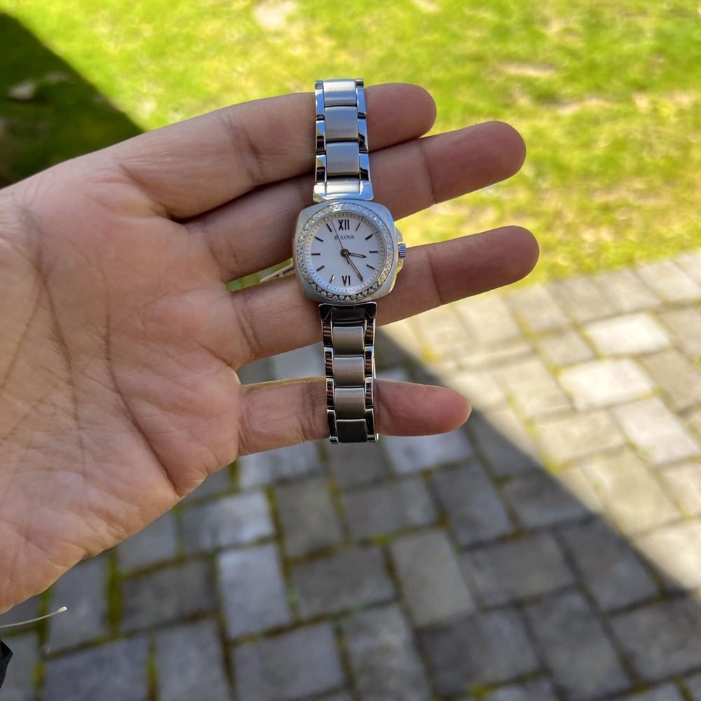 BULOVA Diamond Gallery White Dial Stainless Steel Ladies Watch
